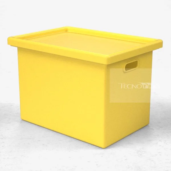 Caixa 50L Empilhável Amarela - Tecnotri