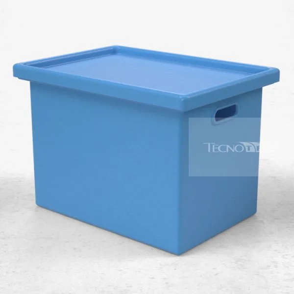 Caixa 50L Empilhável Azul Claro - Tecnotri