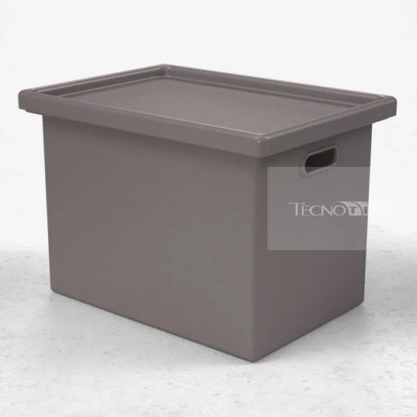 Caixa 50L Empilhável Cinza Escuro - Tecnotri