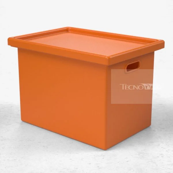 Caixa 50L Empilhável Laranja - Tecnotri