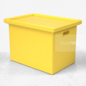 Caixa 50L Empilhável Amarela - Tecnotri