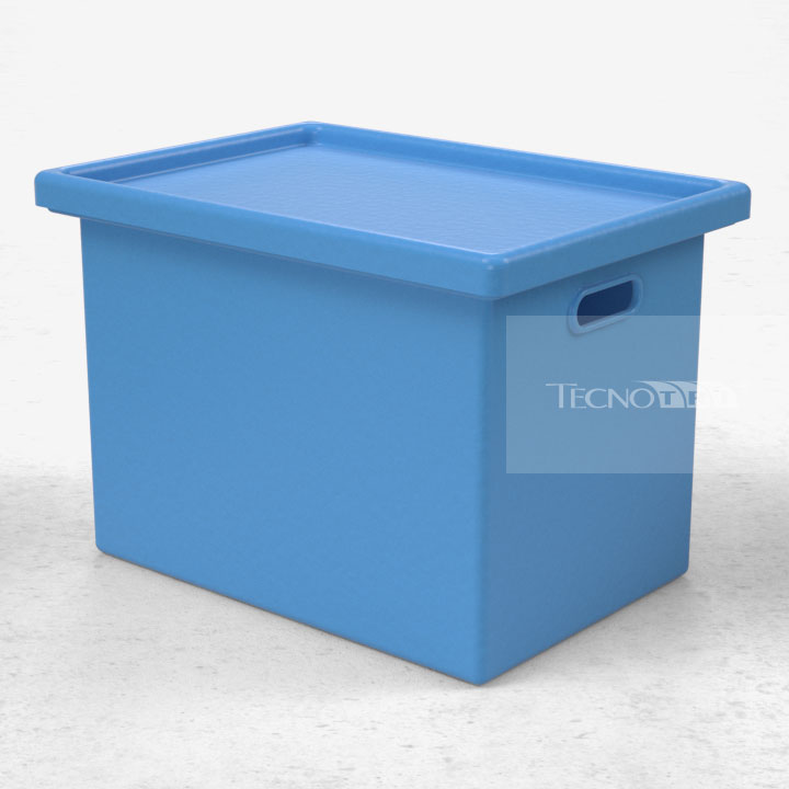 Caixa 50L Empilhável Azul Claro - Tecnotri