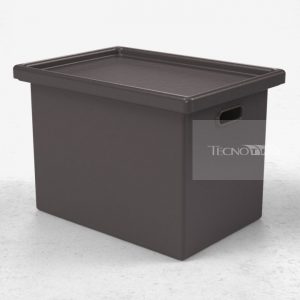 Caixa 50L Empilhável Cinza Escuro - Tecnotri