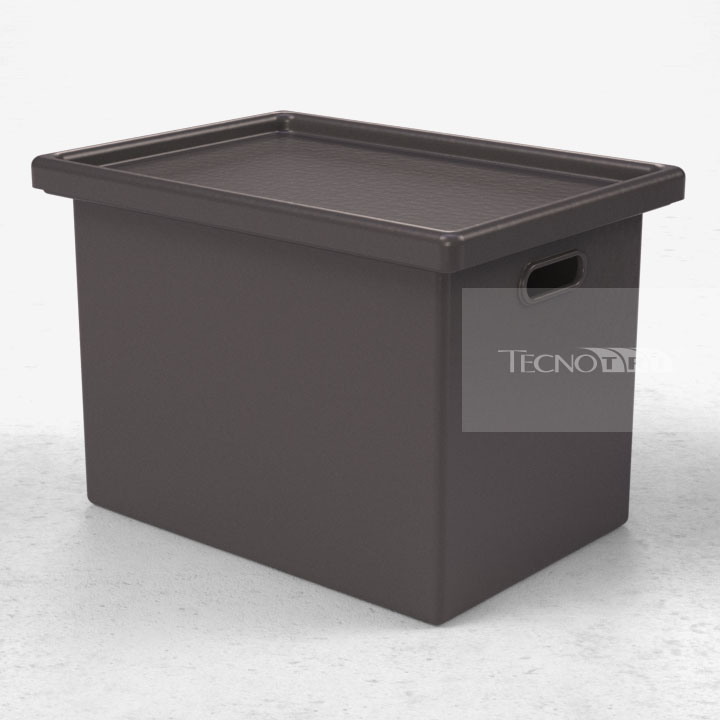 Caixa 50L Empilhável Cinza Escuro - Tecnotri
