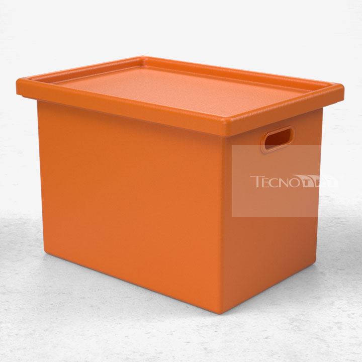 Caixa 50L Empilhável Laranja - Tecnotri