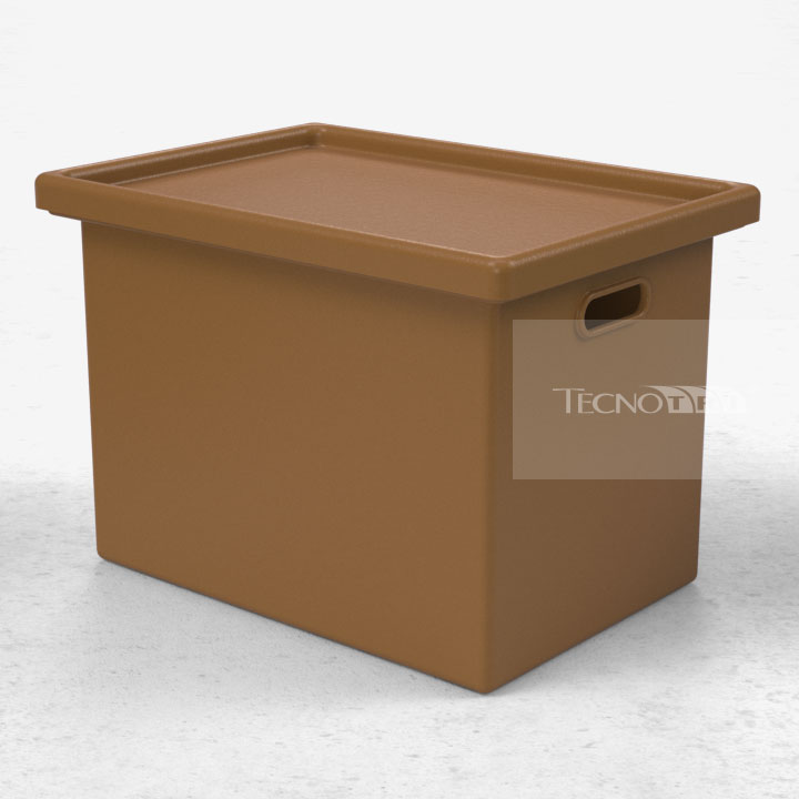 Caixa 50L Empilhável Marrom - Tecnotri