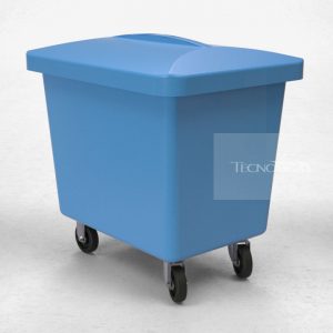 Carrinho 220L com Tampa Azul Claro - Tecnotri
