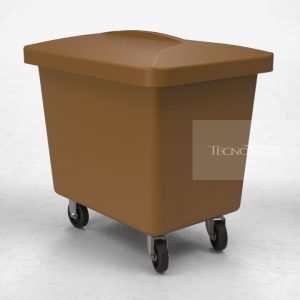 Carrinho 220L com Tampa Marrom - Tecnotri