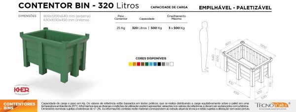 Contentor BIN 320L - Tecnotri