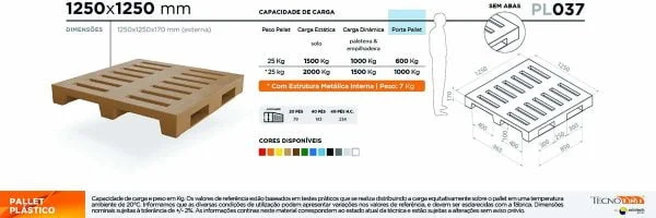 Ficha Técnica Pallet Plástico PL037