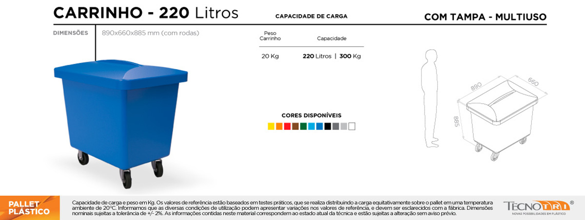 Plastic Cart 220 Liters with Caster - Image 2