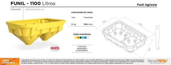 Ficha Técnica Funil Duplo 1100L Agrícola