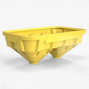 Funil Duplo 1100L Amarelo - Tecnotri