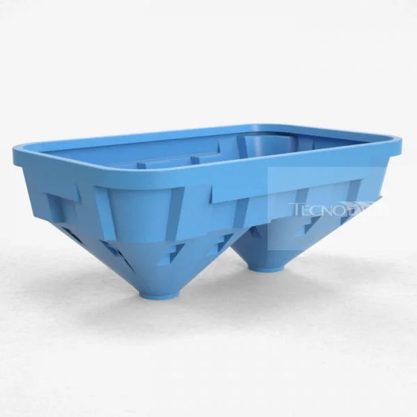 Funil Duplo 1100L Azul Claro - Tecnotri