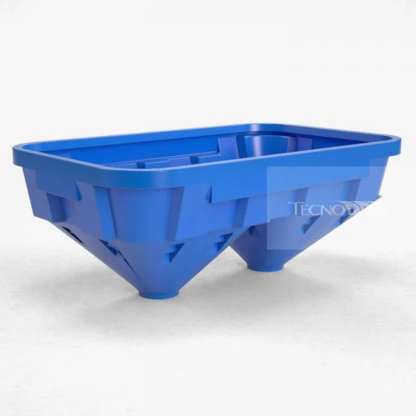 Funil Duplo 1100L Azul Escuro - Tecnotri