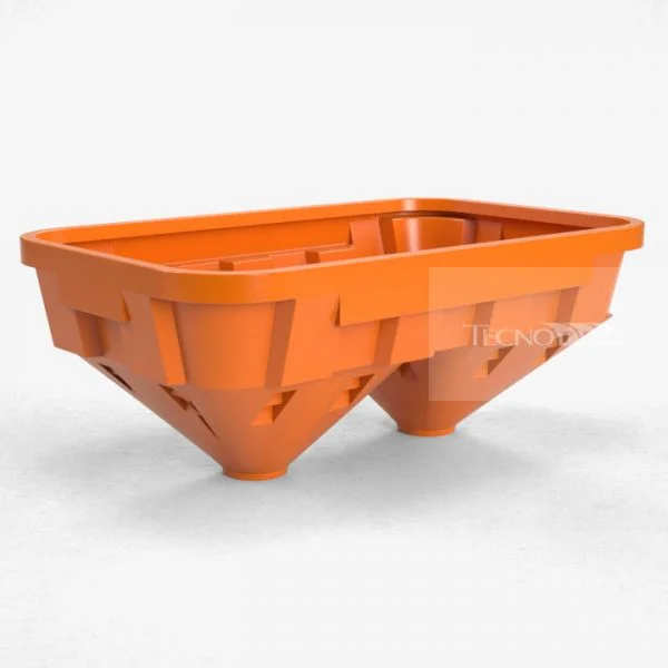 Funil Duplo 1100L Laranja - Tecnotri