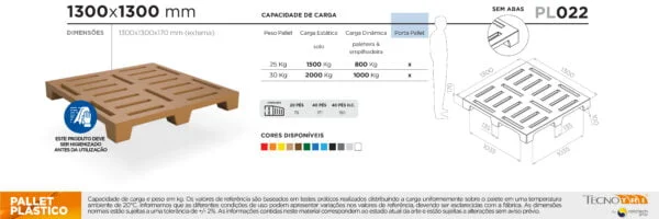 Ficha Técnica Pallet Plástico PL022