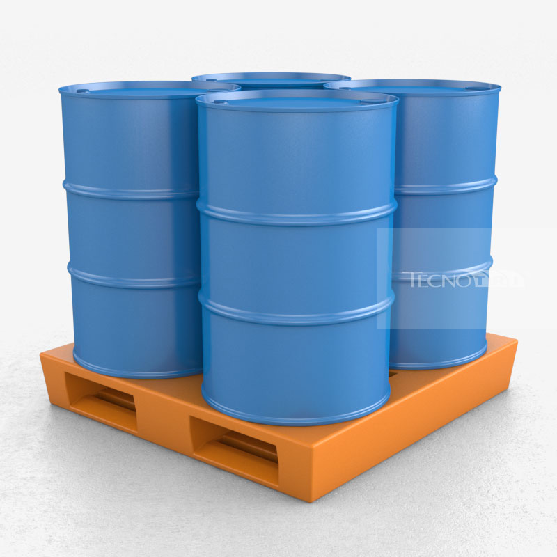 Pallet Plástico PL026 Laranja Tambor Azul - Tecnotri