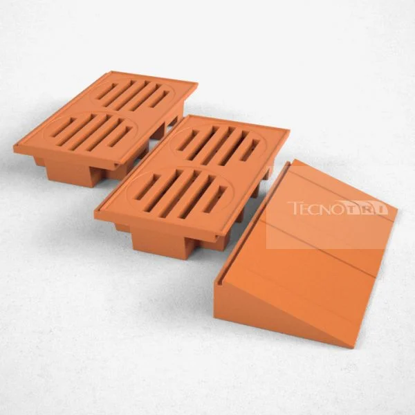 Pallet de Contenção PL054 Laranja Modulos - Tecnotri
