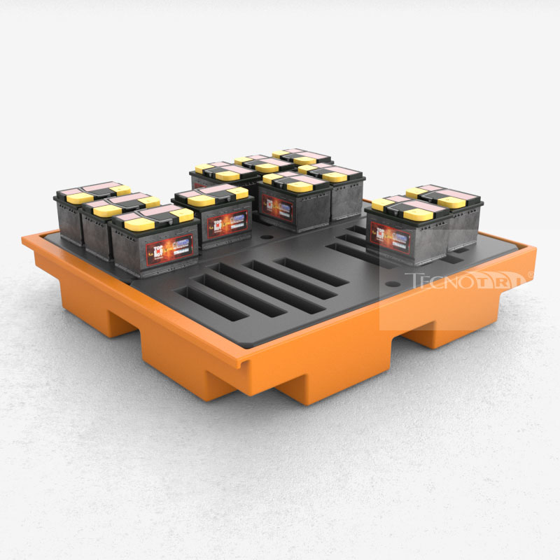 Pallet de Contenção PL042 Laranja Uso - Tecnotri