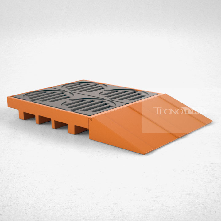 Pallet de Contenção PL042 Laranja com Rampa - Tecnotri