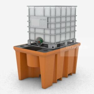 pallet de contenção 1100 litros da cor laranja