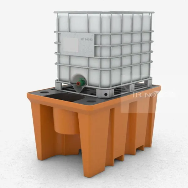 pallet de contenção 1100 litros da cor laranja