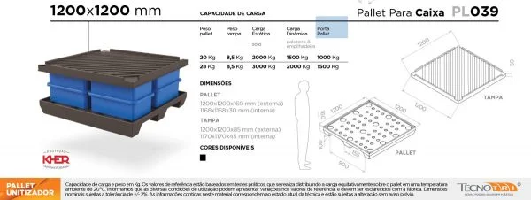 Pallet Manga / Unitizador - PL039 - Tecnotri - Ficha Técnica
