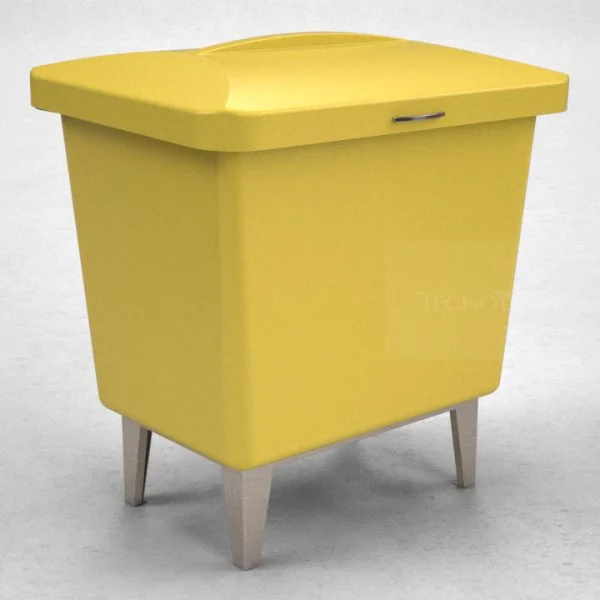 Lixeira com Tampa 220 Litros Tecnotri - Amarelo