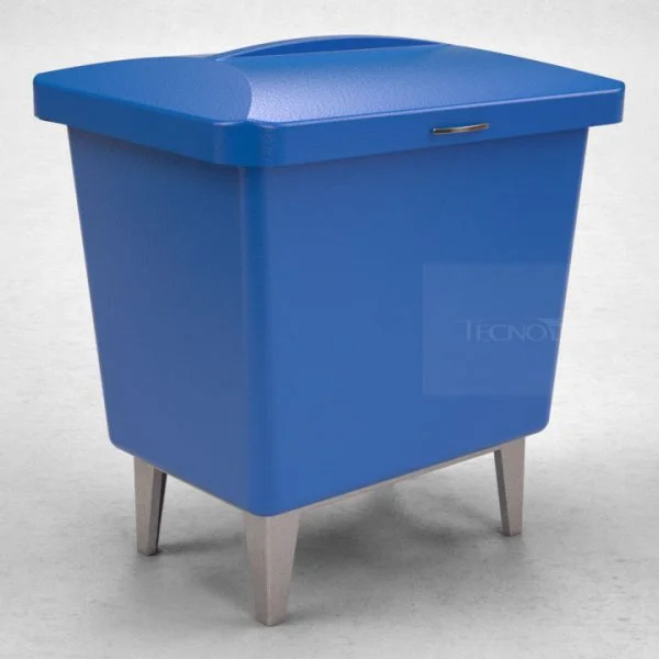 Lixeira com Tampa 220 Litros Tecnotri - Azul Escuro