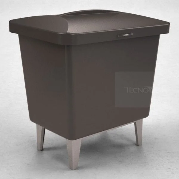 Lixeira com Tampa 220 Litros Tecnotri - Cinza Escuro