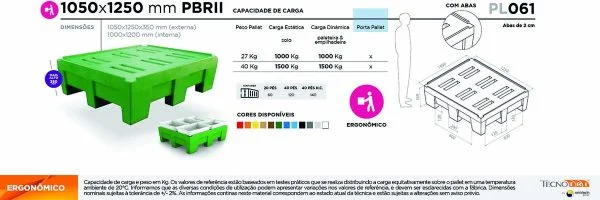 Ficha Técnica Pallet ergonômico PL061