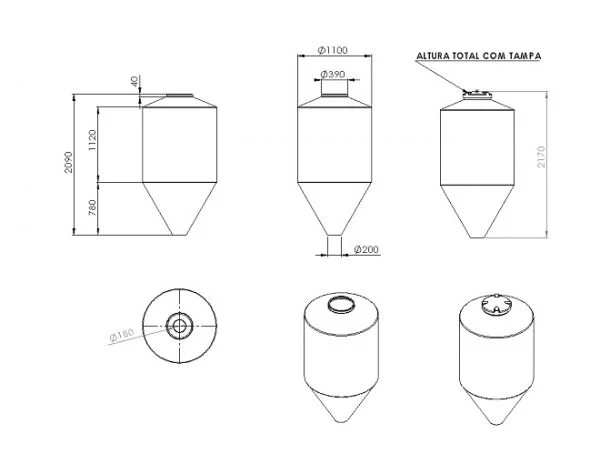Ficha Técnica Silo Vertical 1380L