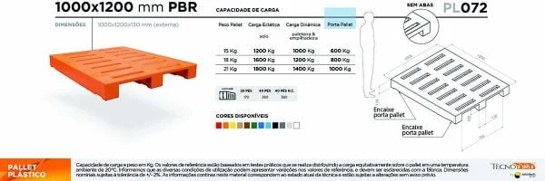 Ficha Técnica Pallet Plástico Tecnotri PL072
