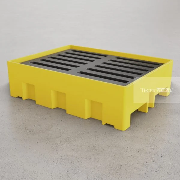 Pallet de contenção PL076 - 250L - amarelo - Tecnotri