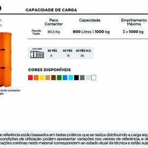 Ficha Técnica Contentor 900 litros