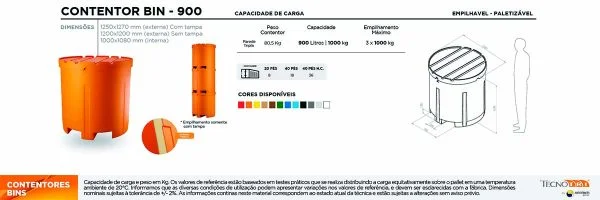 Ficha Técnica Contentor 900 litros