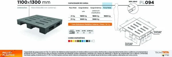 Ficha Técnica Pallet Plástico PL094