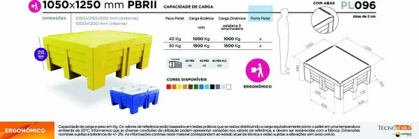 Ficha técnica Pallet ergonômico PL096