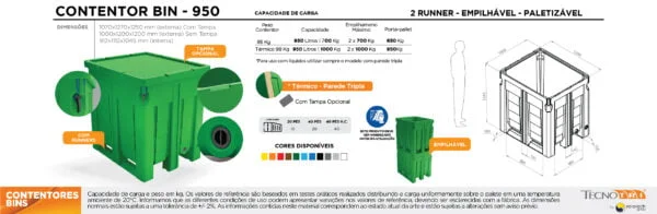 Ficha Técnica Contentor 950 Litros