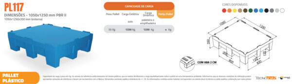 Pallet Plástico 1050x1250 PBRII 35cm Altura PL117 Pallet Ergonômico - Imagem 13