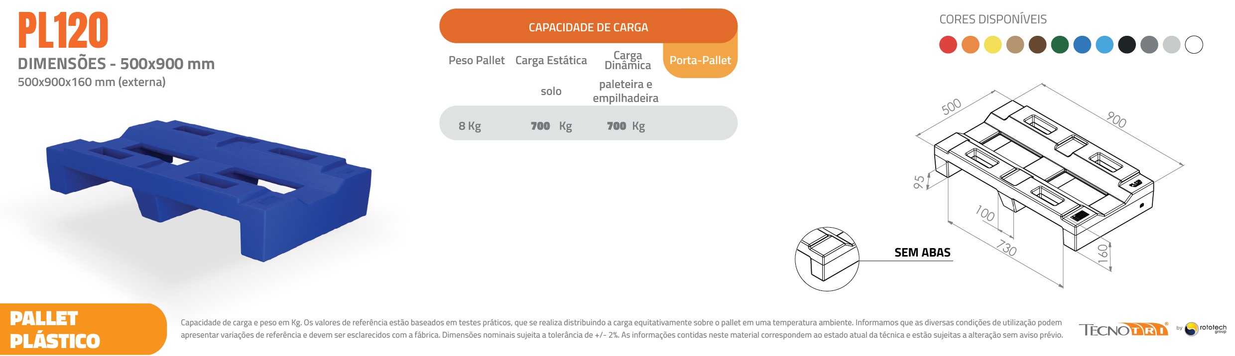 Pallet Plástico 500x900 PL120 - Imagem 13