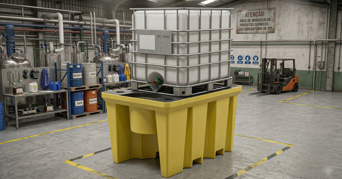 Bacia de contenção para produtos químicos: segurança real